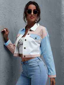 SHEIN LUNE Áo khoác Nút Khối Màu Giải trí - Nhiều màu - Xem 5