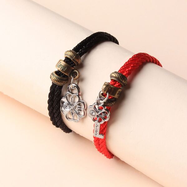 

2pcs Key Charm Bracelet, Multicolor