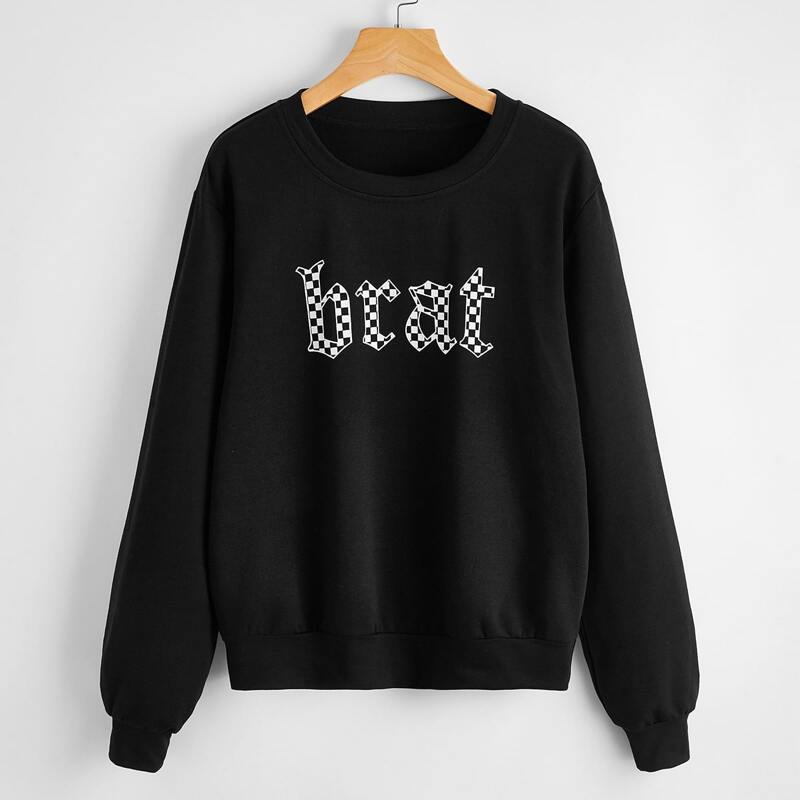 

Letter Graphic Sweatshirt, Black