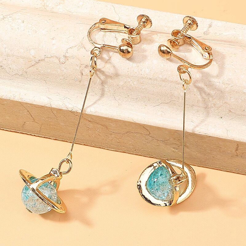 

Crystal Planet Drop Earrings, Gold