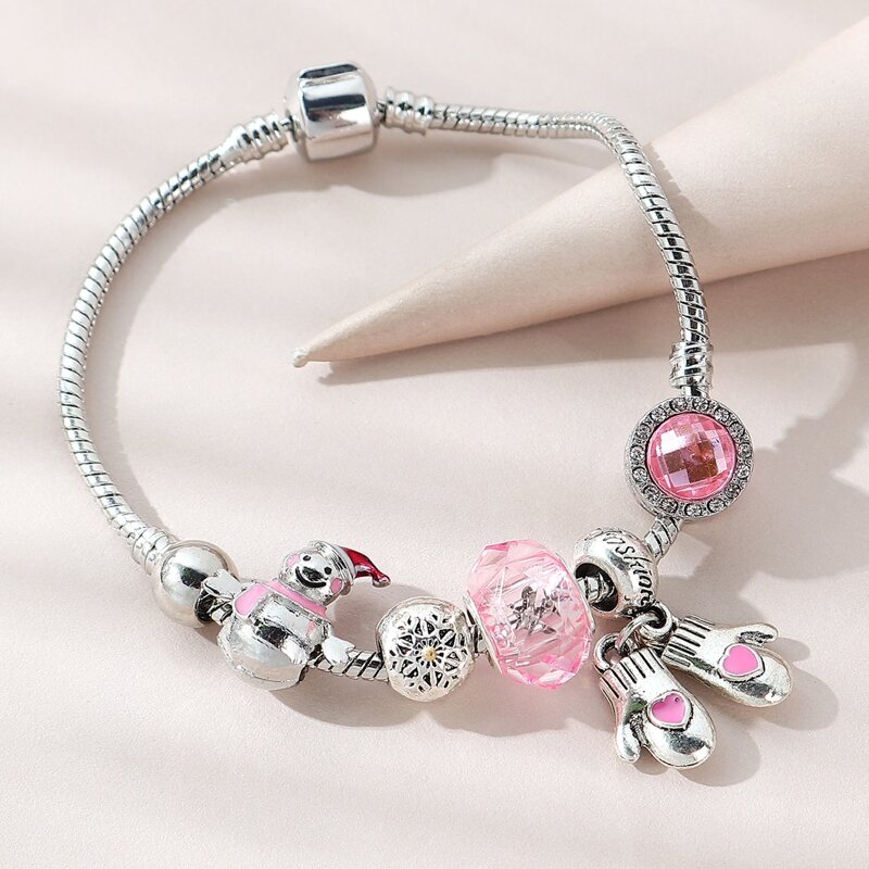 

Christmas Gloves Charm Bracelet, Silver