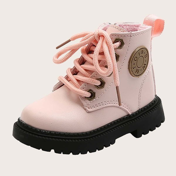 

Toddler Girls Lace-up Front Boots, Pink