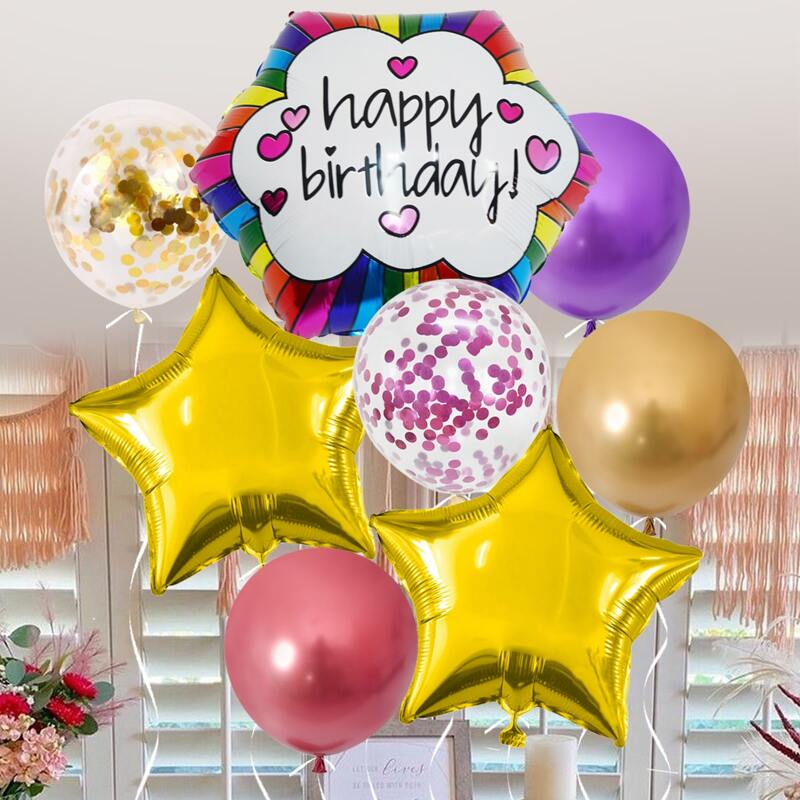 

1set Birthday Decorative Balloon, Multicolor