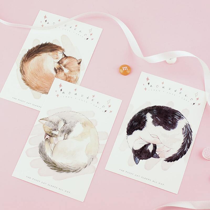 

30sheets Cat Print Postcard, Multicolor
