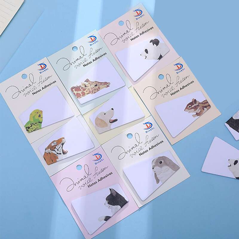 

1pack Animal Print Random Sticky Note, Multicolor