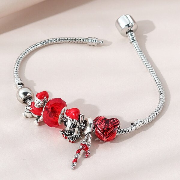 

Christmas Stick Charm Bracelet, Silver