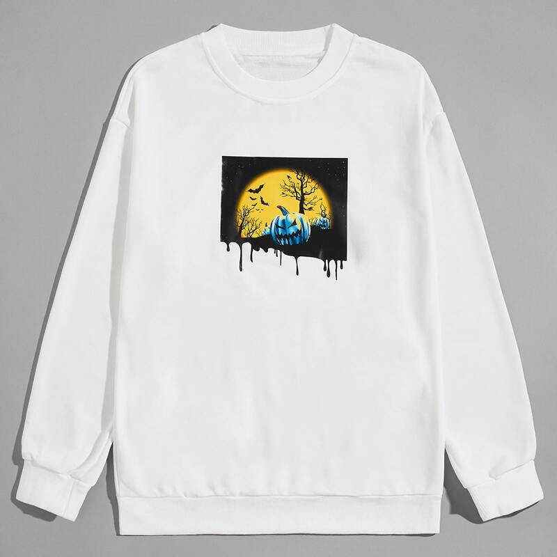 

Guys Cartoon Graphic Sweatshirt, White