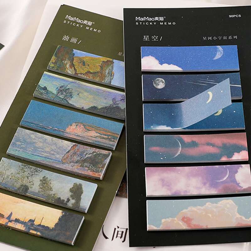 

1pack Landscape Print Random Sticky Note, Multicolor