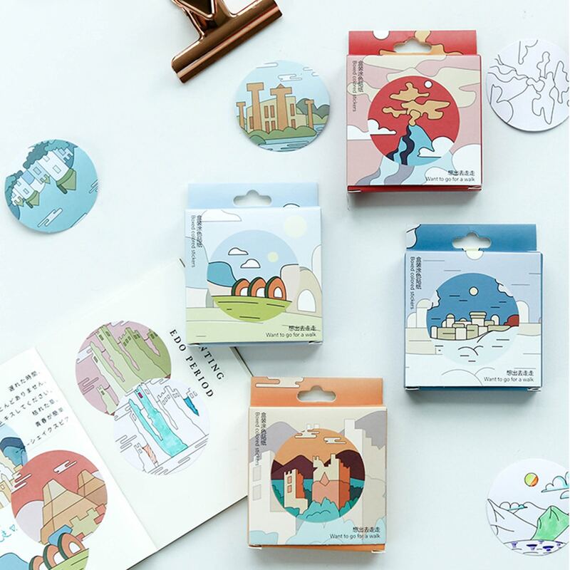 

40pcs Outdoor Pattern Random Sticker, Multicolor