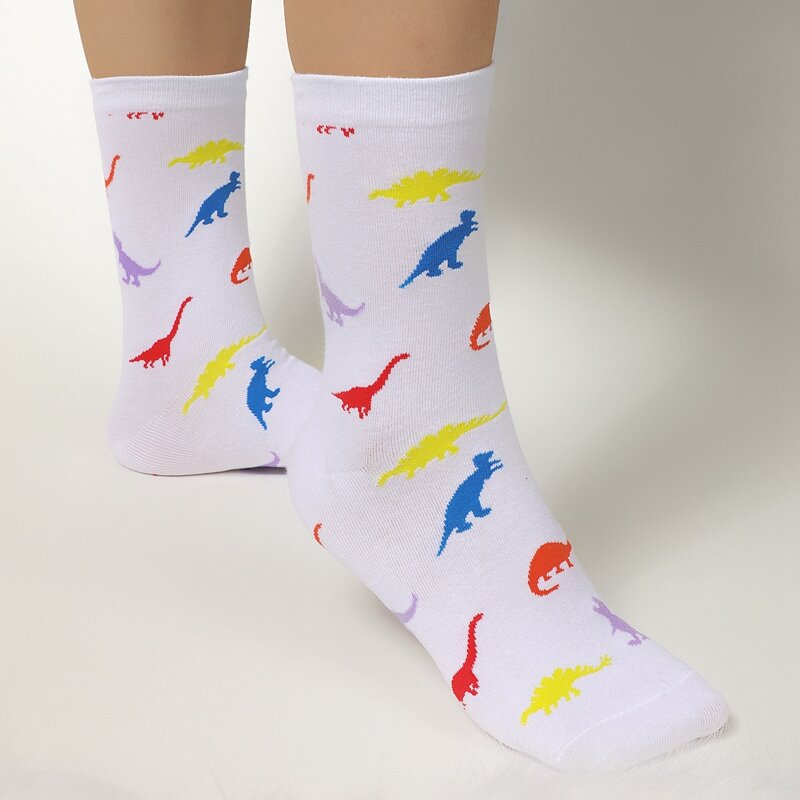 

Dinosaur Pattern Socks, Multicolor