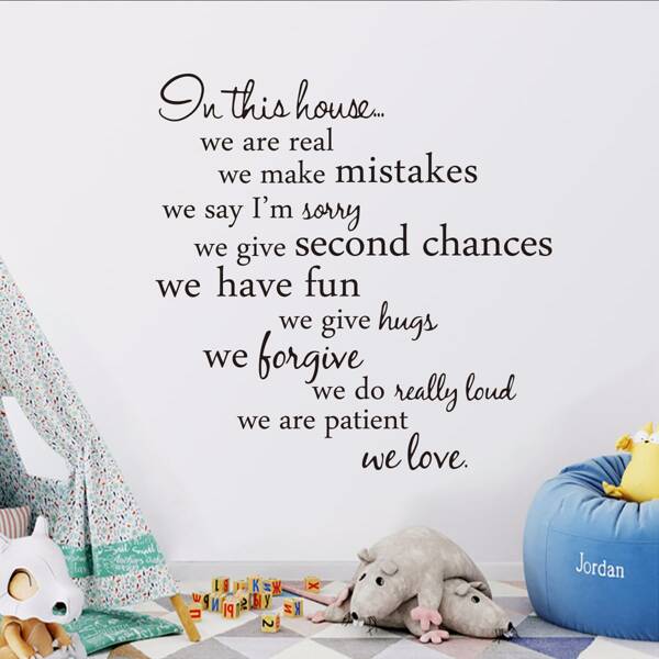 

Slogan Graphic Wall Sticker, Black