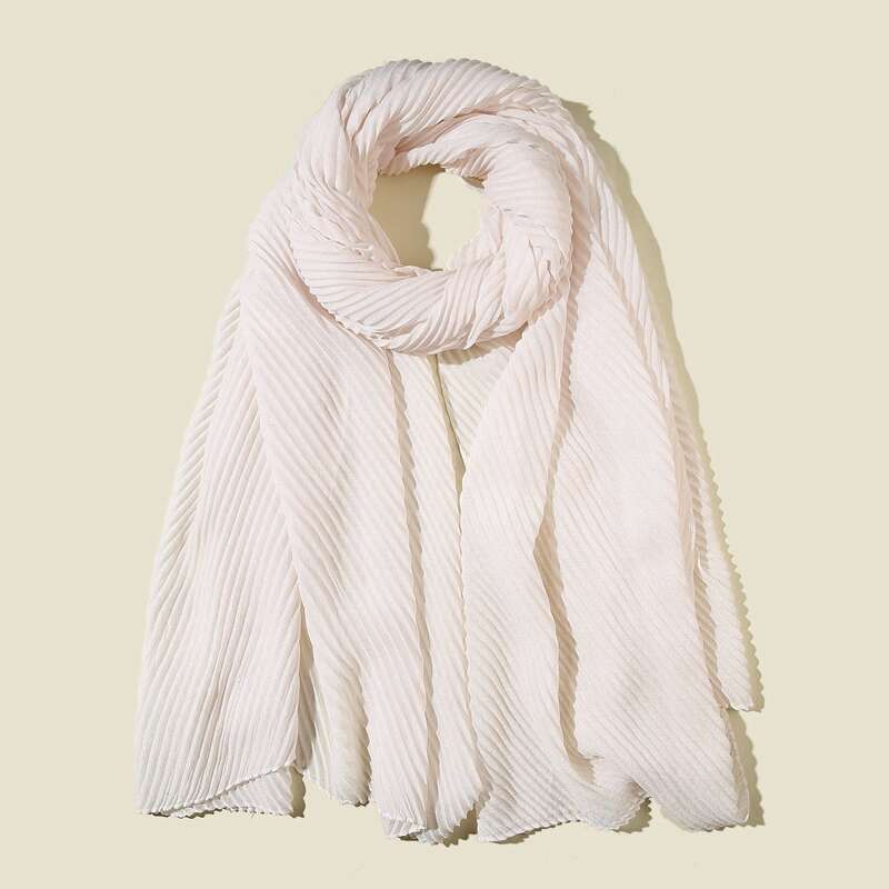 

Plain Pleated Scarf, Baby pink