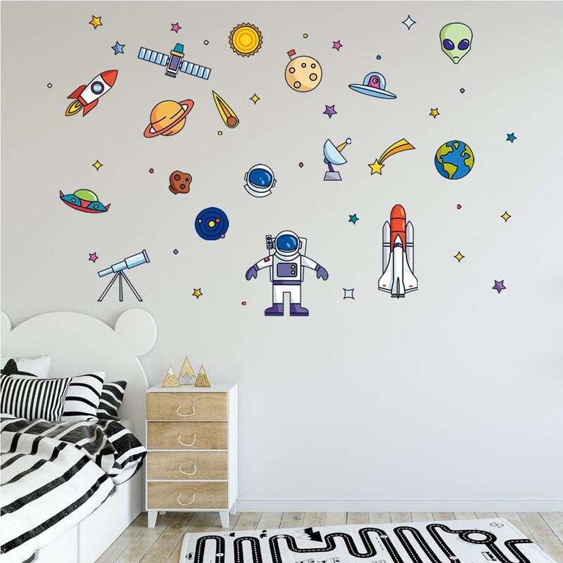 

4pcs Kids Cartoon Graphic Wall Sticker, Multicolor
