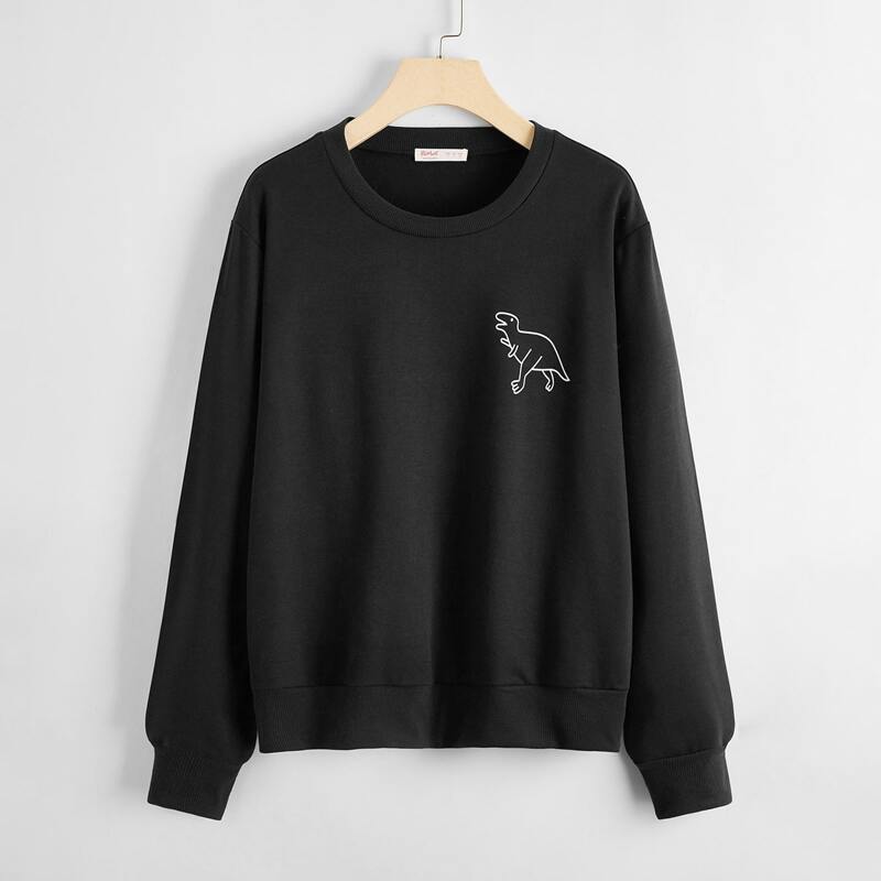 

Cartoon Graphic Sweatshirt, Black