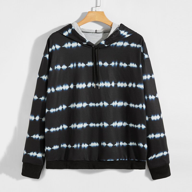 

Guys Graphic Print Hoodie, Black