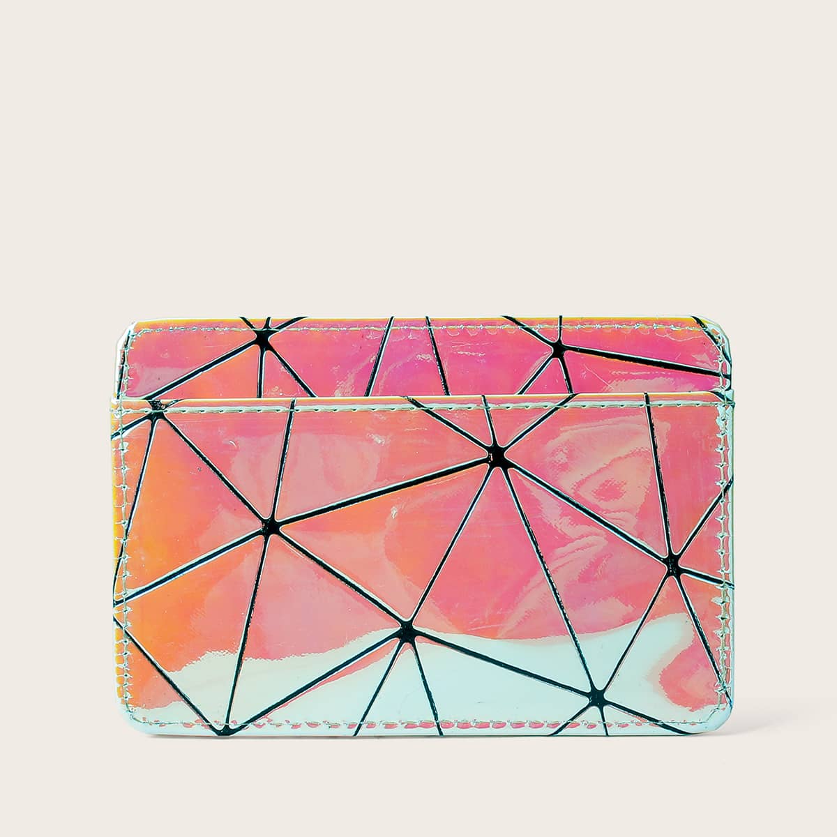

Holographic Geometric Pattern Purse, Gold