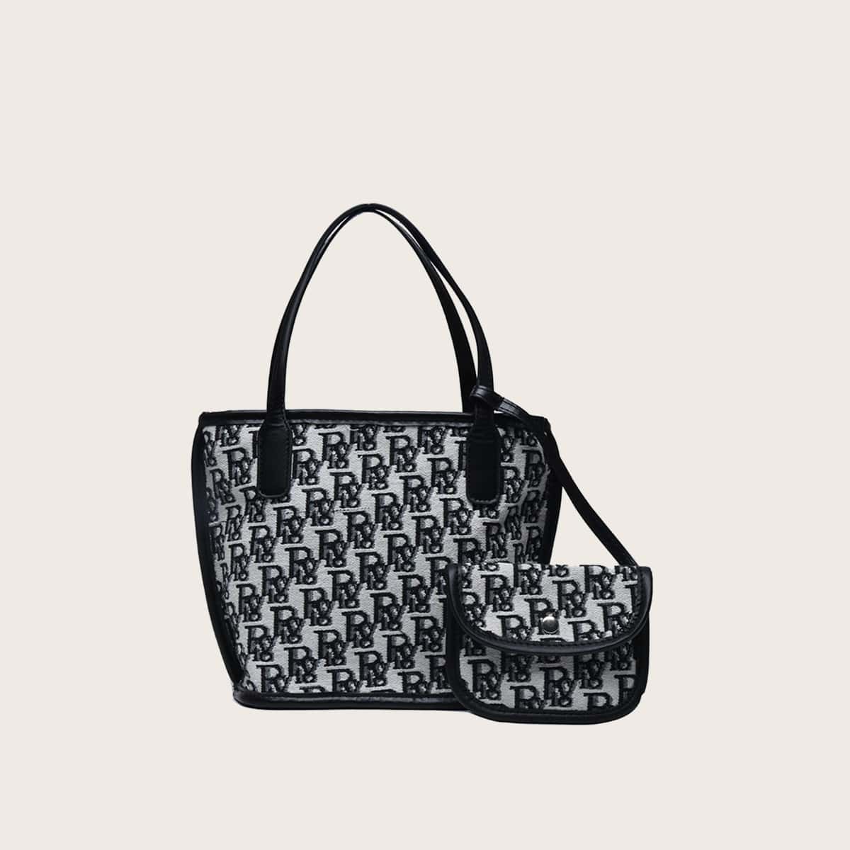 

Letter Graphic Tote Bag, Multicolor