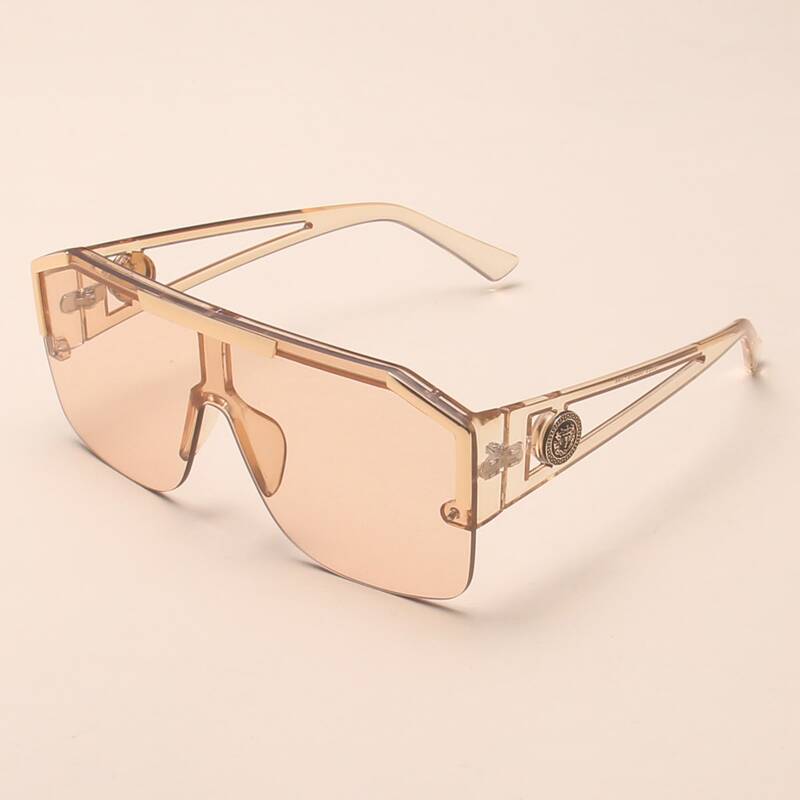 

Rimless Oversized Shield Sunglasses