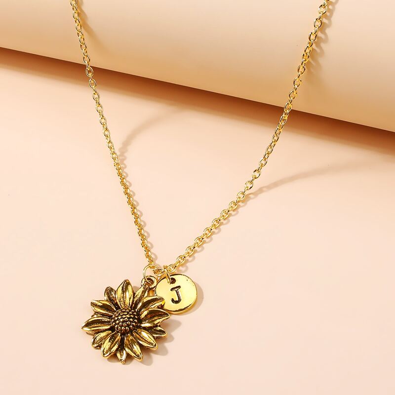

Sunflower Charm Necklace, Gold