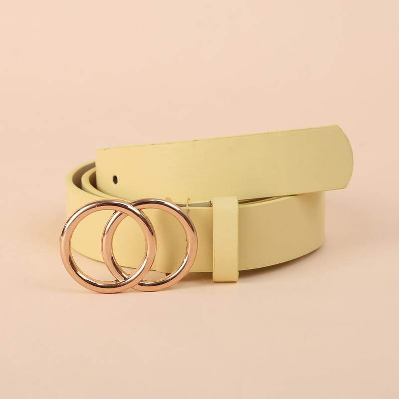 

Double O-ring Buckle Belt, Yellow