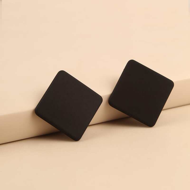 

Square Stud Earrings, Black