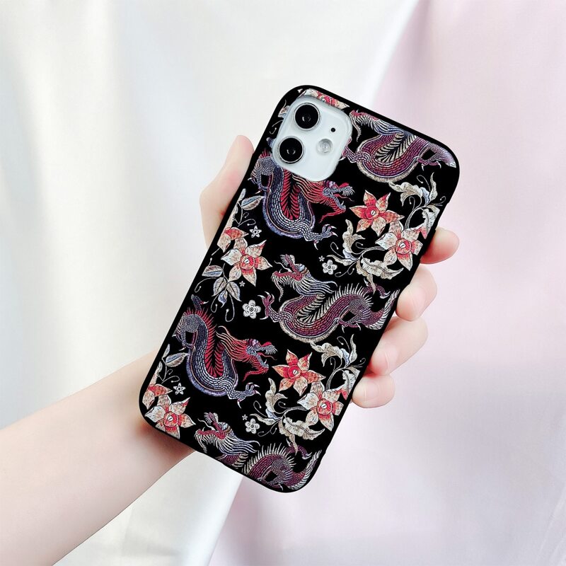 

Chinese Dragon & Floral Pattern iPhone Case, Multicolor