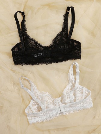 Floral Lace Underwire Bra Set - 2 Packs Sexy Lingerie