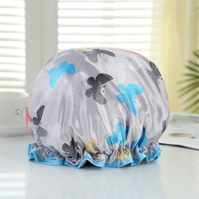 

Butterfly Print Shower Cap, Grey