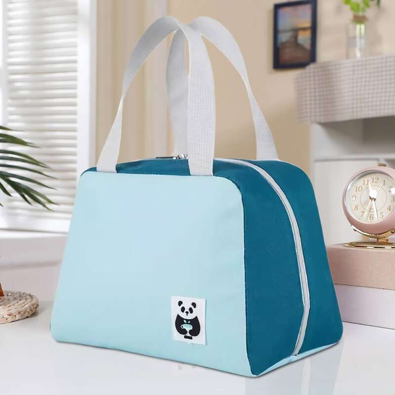 

Two Tone Insulation Lunch Bag, Baby blue