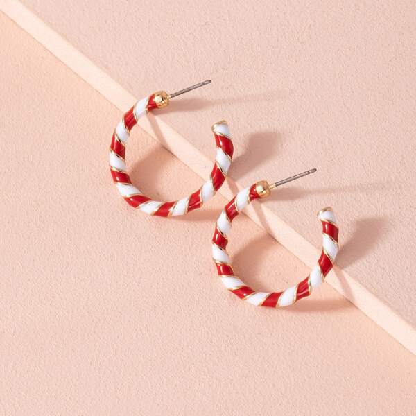 

Colorblock Cuff Hoop Earrings, Multicolor
