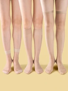 3pairs 15D Sheer Mesh Socks & Stockings - Apricot - View 1