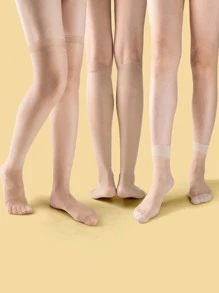 3pairs 15D Sheer Mesh Socks & Stockings - Apricot - View 4