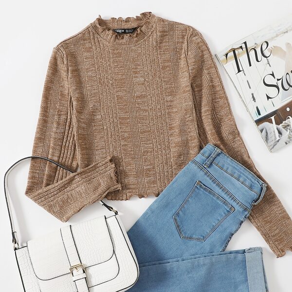 

Lettuce Trim Crop Tee, Mocha brown