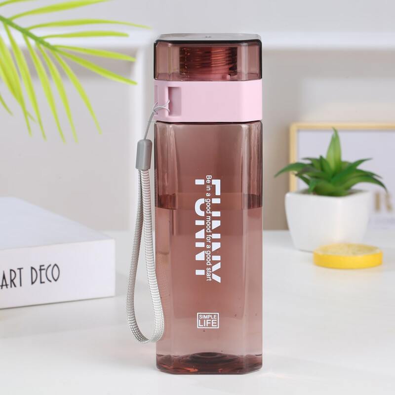 1pc Letter Graphic Water Bottle, Pink