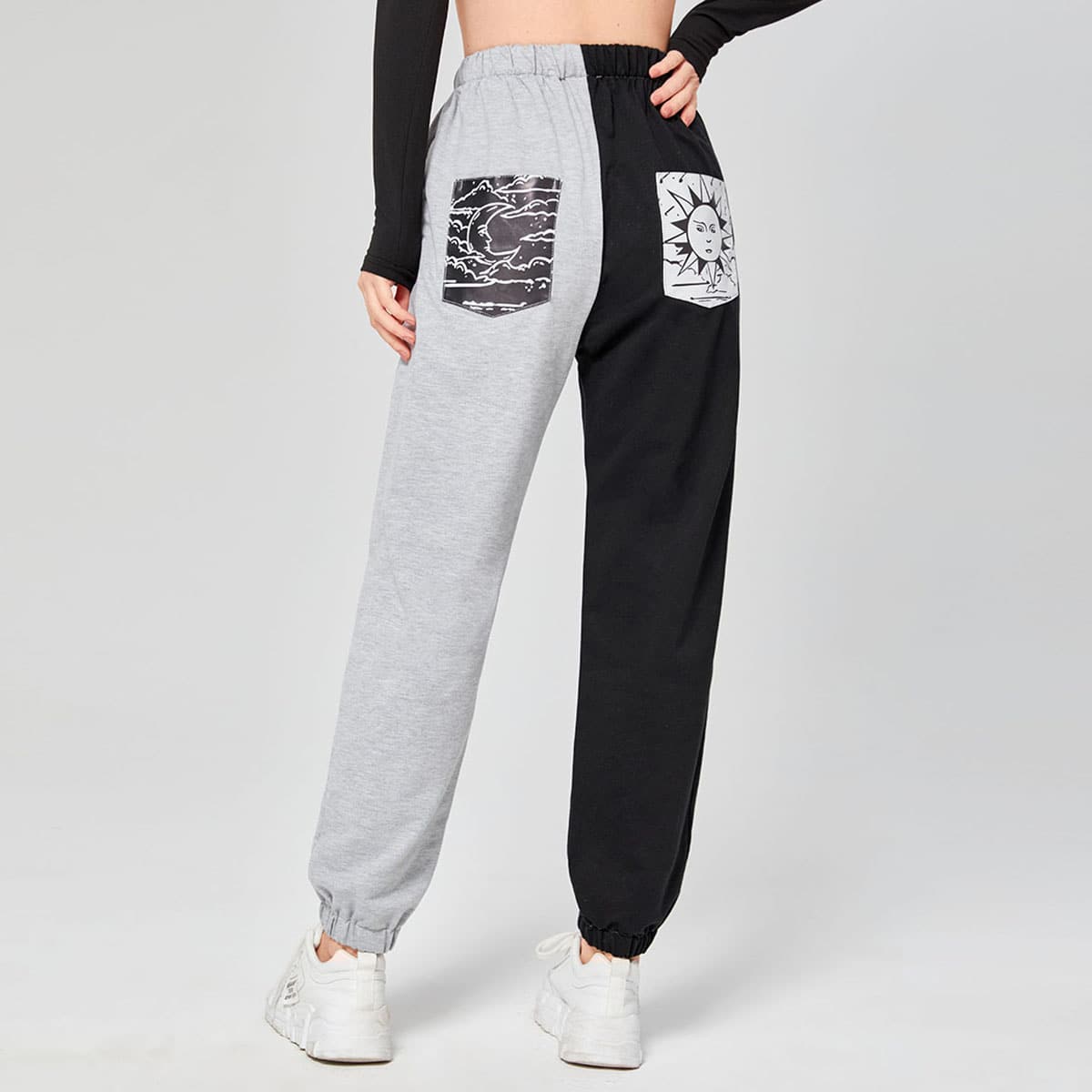 

Sun & Moon Graphic Colorblock Sweatpants, Multicolor
