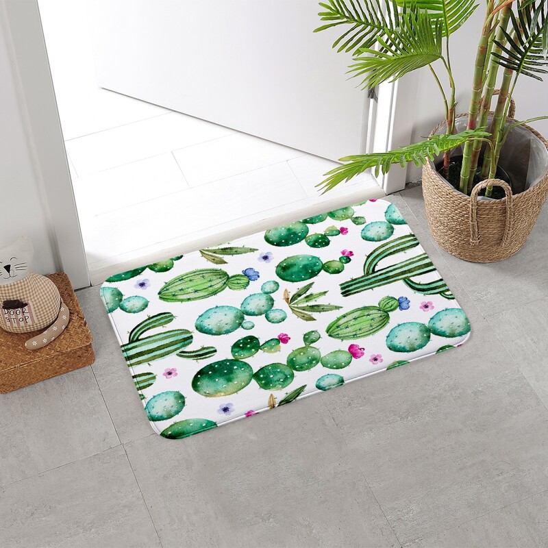 

Cactus Print Floor Mat, Multicolor