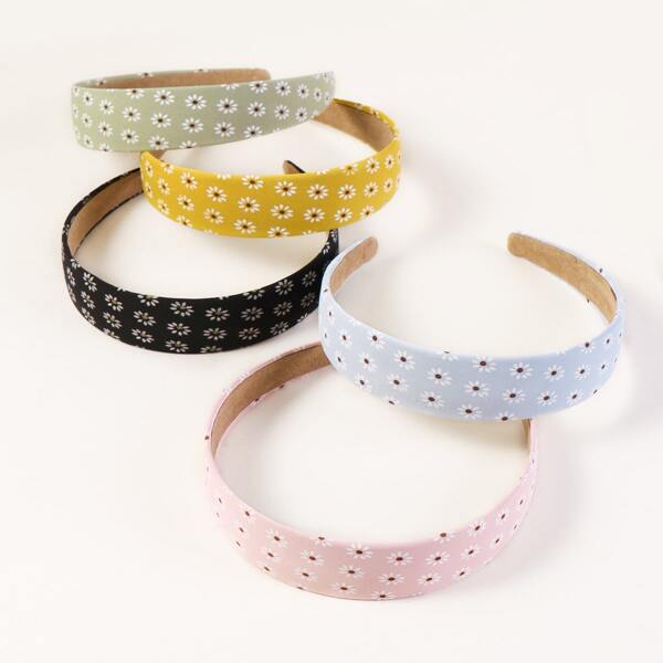 

5pcs Girls Daisy Hair Hoop, Multicolor