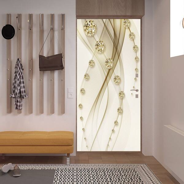 

Rhinestone Print Door Sticker, Gold