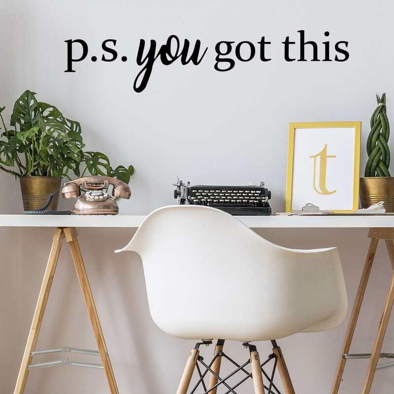 

Slogan Graphic Wall Sticker, Black