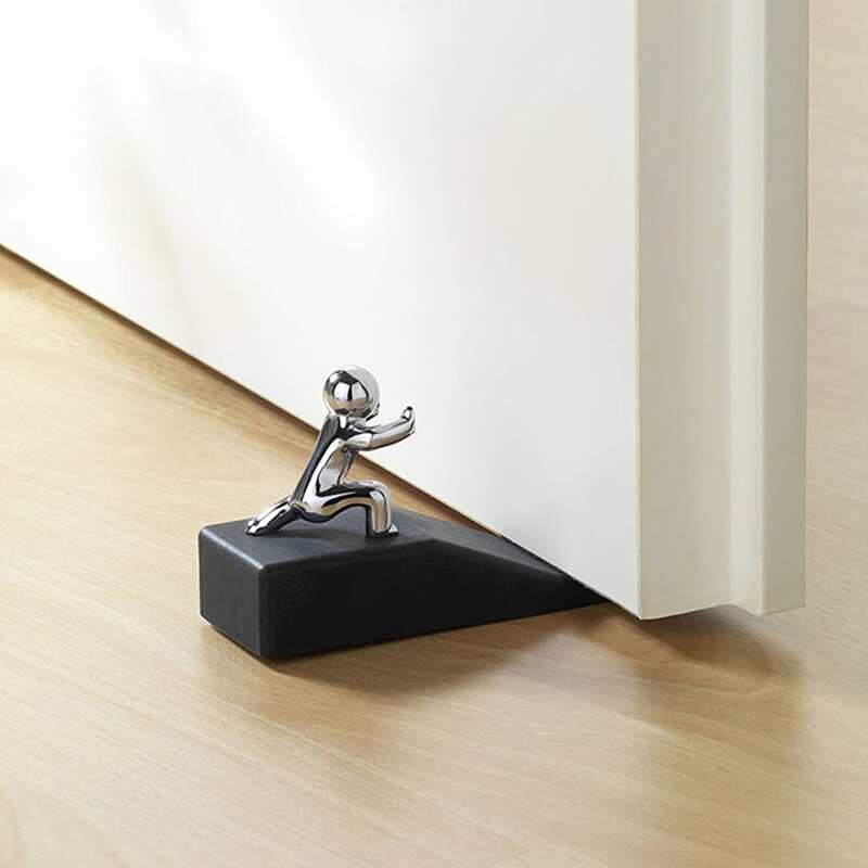 

1pc Figure Design Door Stopper, Black
