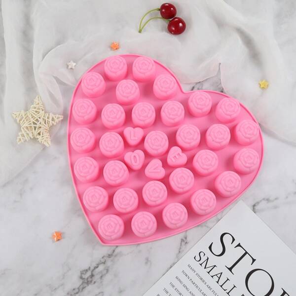 

1pc Heart Shaped Chocolate Mold, Pink