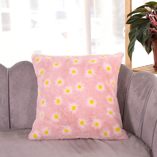 

Daisy Print Cushion Cover Without Filler, Pink