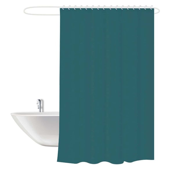 

Plain Shower Curtain With 12hooks, Dark green