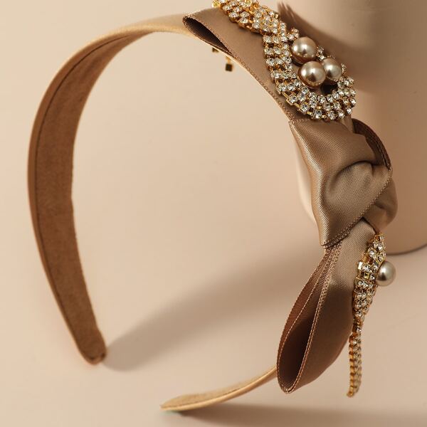 

Rhinestone Decor Hair Hoop, Coffee brown