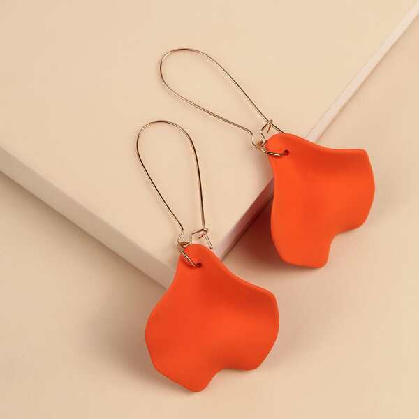 

Leaf Charm Drop Earrings, Orange