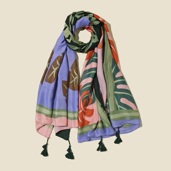 

Tassel Decor Scarf, Multicolor