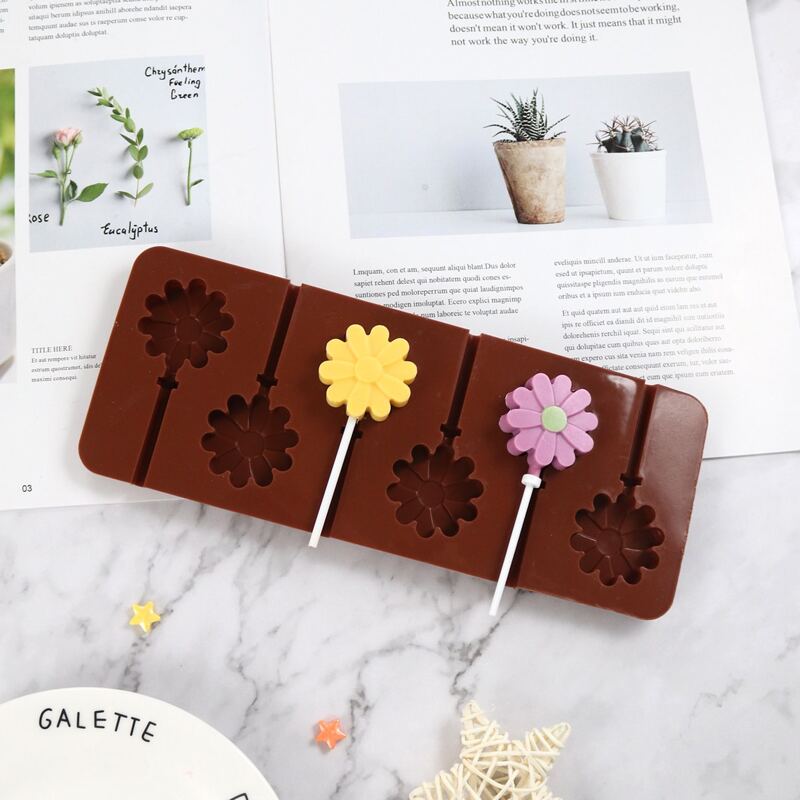 

1pc Silicone Lollipop Mold, Coffee brown