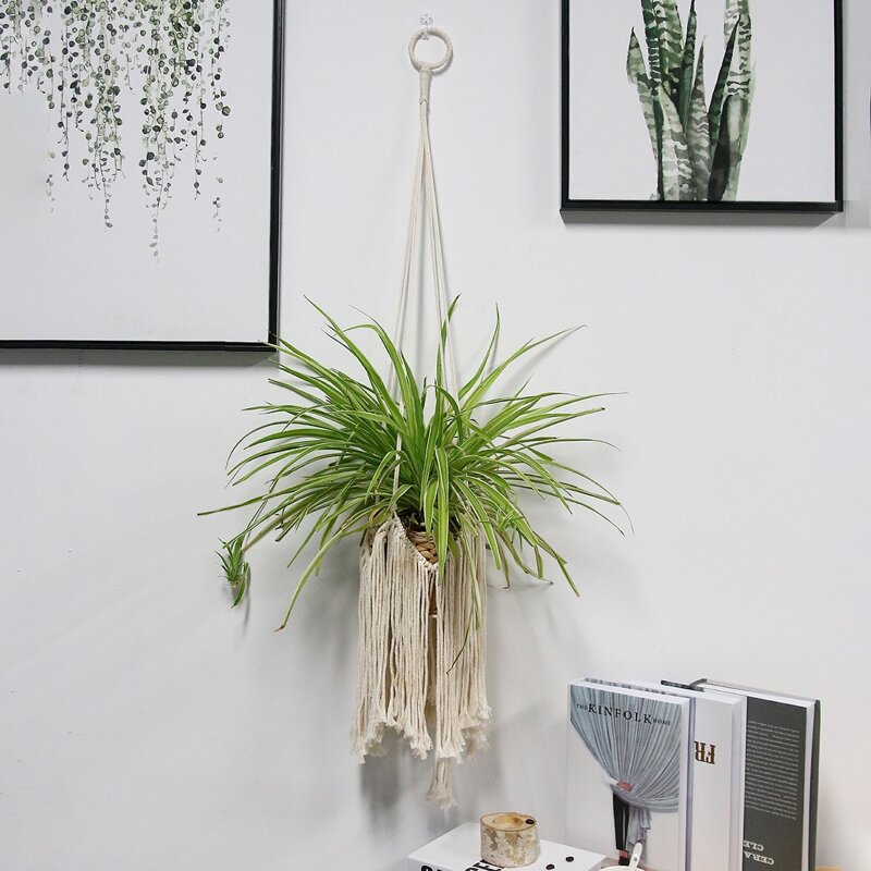 

1pc Macrame Plant Hanger, Beige