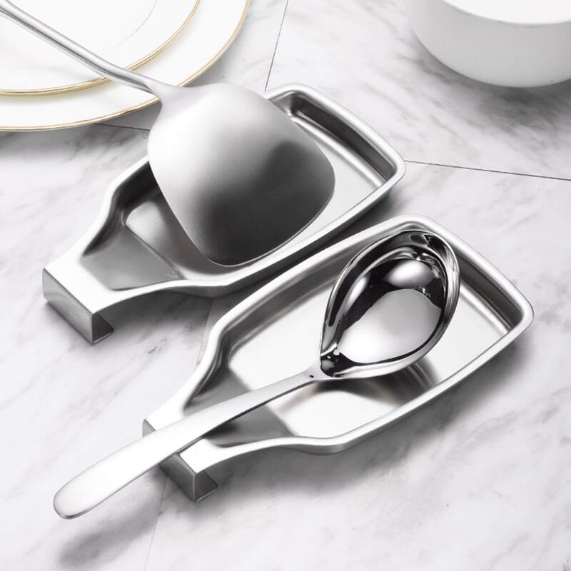 

1pc Stainless Steel Spoon Holder, Silver