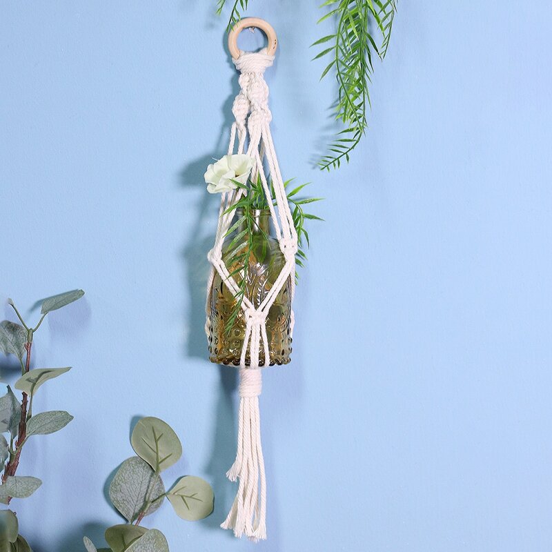 

1pc Macrame Plant Hanger, Beige
